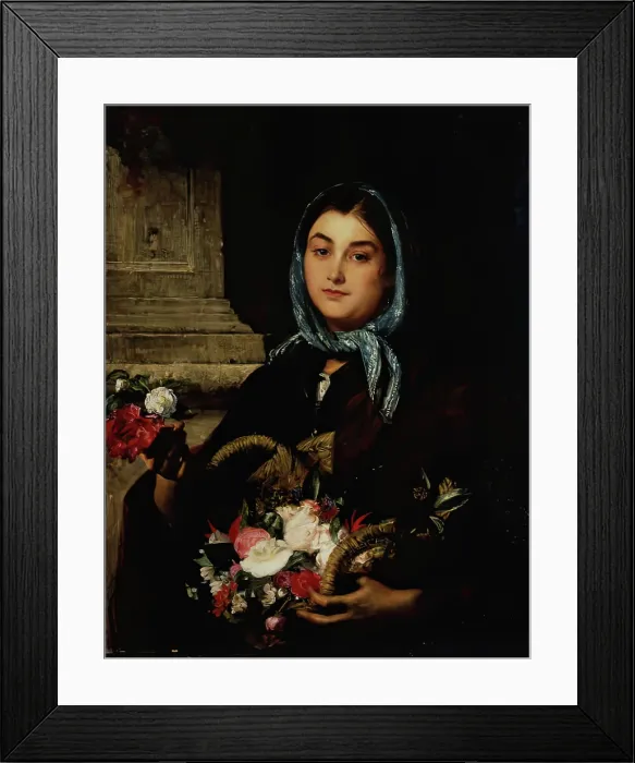 Framed Print : The Spanish Flower Seller, 1864. Creator: John Phillip Framed Print : The Spanish Flower Seller, 1864. Creator: John Phillip