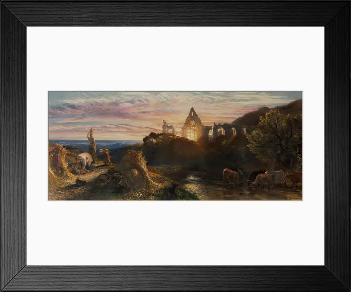 Framed Print : Harvesting, 1863. Creator: Samuel Palmer Framed Print : Harvesting, 1863. Creator: Samuel Palmer