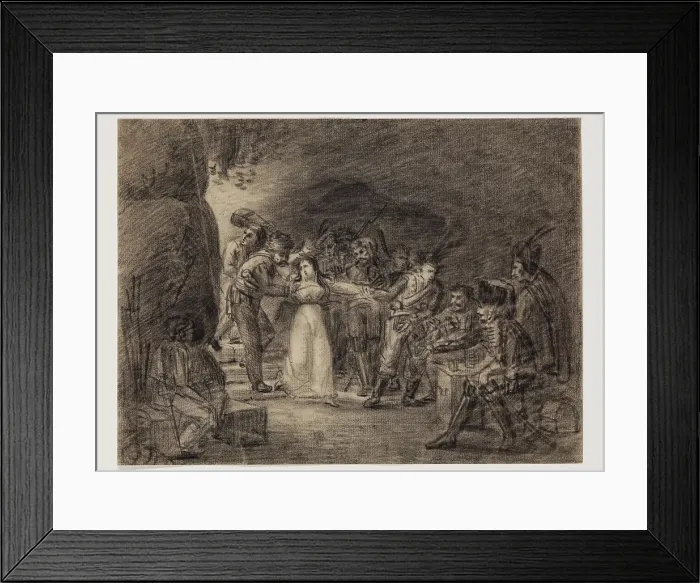 Framed Print : Scene with Bandit, between late 18th and mid-19th century. Creator: Hippolyte Lecomte Framed Print : Scene with Bandit, between late 18th and mid-19th century. Creator: Hippolyte Lecomte
