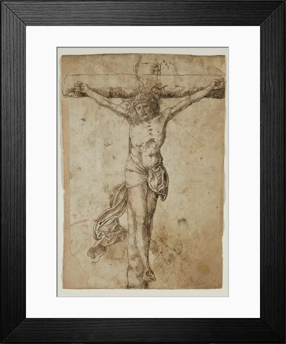 Framed Print : Christ on the Cross (recto), Studies of Heads and a Standing Figure (verso), between 1505 and 1507. Creator: German; After Hans Baldung Grien German, 1484-1545 Framed Print : Christ on the Cross (recto), Studies of Heads and a Standing Figure (verso), between 1505 and 1507. Creator: German; After Hans Baldung Grien German, 1484-1545