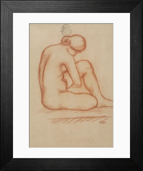Framed Print : Crouching Nude. Creator: Aristide Maillol