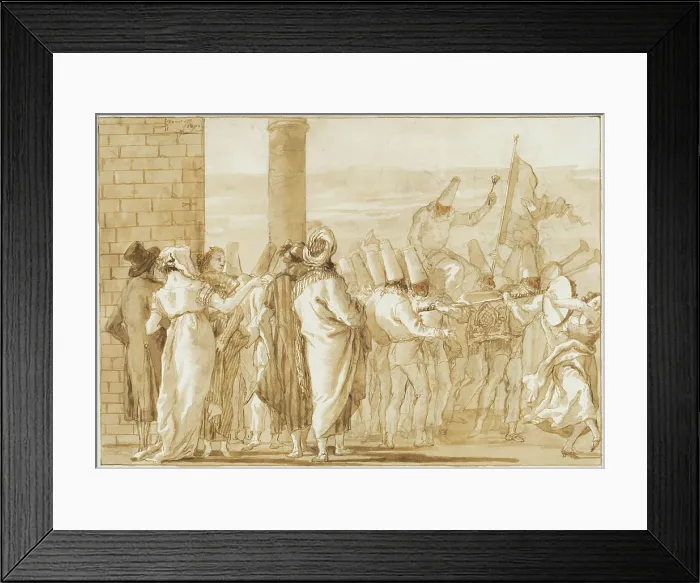Framed Print : Punchinello Carried in Triumph in a Procession, between 1797 and 1800. Creator: Giovanni Domenico Tiepolo Framed Print : Punchinello Carried in Triumph in a Procession, between 1797 and 1800. Creator: Giovanni Domenico Tiepolo