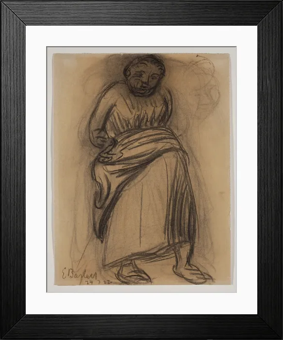 Framed Print : Standing Woman, 1922. Creator: Ernst Barlach Framed Print : Standing Woman, 1922. Creator: Ernst Barlach