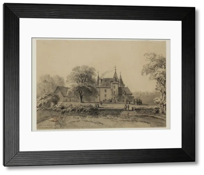 Framed Print : Chateau de Chabrignac, 19th century. Creator: Eugene Edouard Soules Framed Print : Chateau de Chabrignac, 19th century. Creator: Eugene Edouard Soules