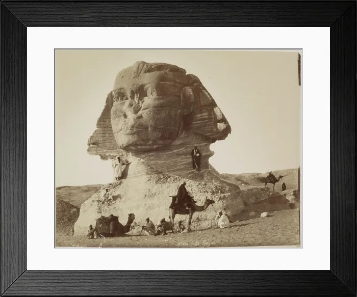Framed Print : The Sphinx at Giza before Excavation, before 1886. Creator: Hippolyte Arnoux Framed Print : The Sphinx at Giza before Excavation, before 1886. Creator: Hippolyte Arnoux