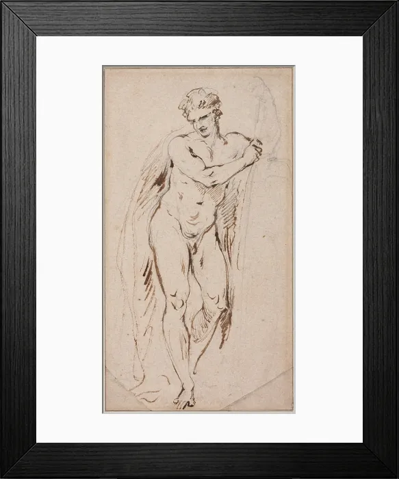 Framed Print : Standing Male Nude, between 1827 and 1875. Creator: Jean-Baptiste Carpeaux