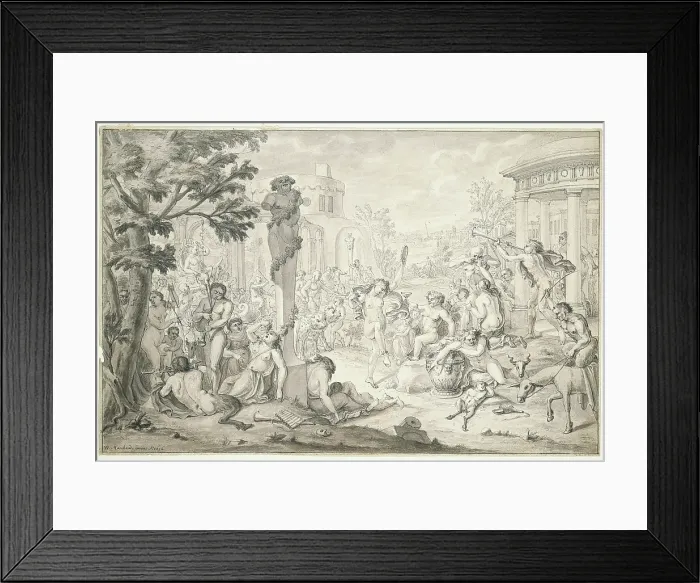 Framed Print : Bacchanal, 1696. Creator: W. Marchand Framed Print : Bacchanal, 1696. Creator: W. Marchand