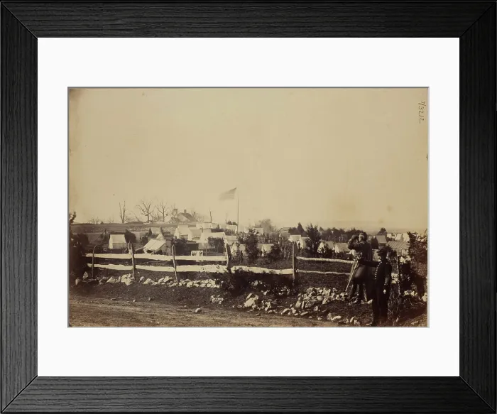 Framed Print : Camp of the 55th Infantry, Fort Gaines, near Tenallytown, c1865. Creator: Mathew Brady Framed Print : Camp of the 55th Infantry, Fort Gaines, near Tenallytown, c1865. Creator: Mathew Brady