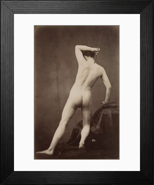 Framed Print : Male Nude Study, c1870. Creator: Gaudenzio Marconi Framed Print : Male Nude Study, c1870. Creator: Gaudenzio Marconi