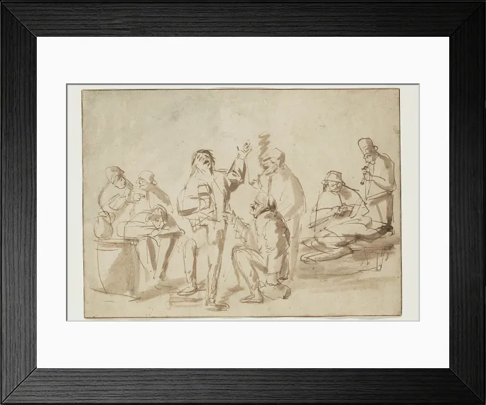 Framed Print : Peasants in a Tavern, c1662. Creator: Philip Koninck Framed Print : Peasants in a Tavern, c1662. Creator: Philip Koninck