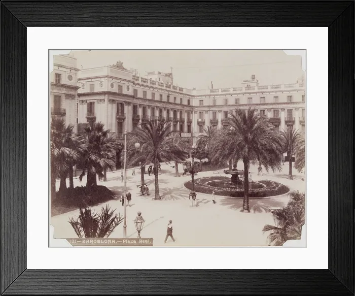 Framed Print : Barcelona, Plaza Real, between 1850 and 1900. Creator: Unknown Framed Print : Barcelona, Plaza Real, between 1850 and 1900. Creator: Unknown