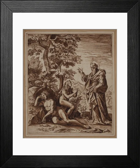 Framed Print : The Creation of Eve, between late 16th and mid-17th century. Creator: Giovanni Lanfranco Framed Print : The Creation of Eve, between late 16th and mid-17th century. Creator: Giovanni Lanfranco