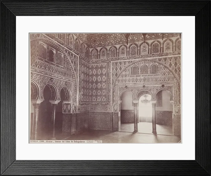Framed Print : Interior of the Alcazar, Seville, c1885. Creator: Juan Laurent Framed Print : Interior of the Alcazar, Seville, c1885. Creator: Juan Laurent
