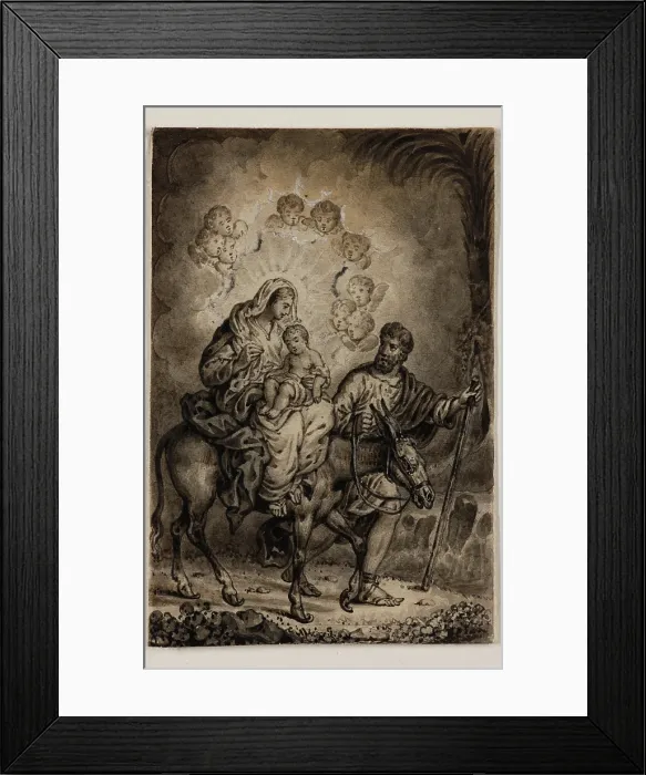 Framed Print : Flight into Egypt, early 19th century. Creator: Alexandre Joseph Desenne Framed Print : Flight into Egypt, early 19th century. Creator: Alexandre Joseph Desenne