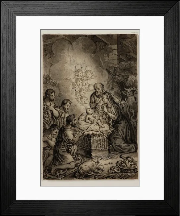 Framed Print : Adoration of the Shepherds, early 19th century. Creator: Alexandre Joseph Desenne Framed Print : Adoration of the Shepherds, early 19th century. Creator: Alexandre Joseph Desenne