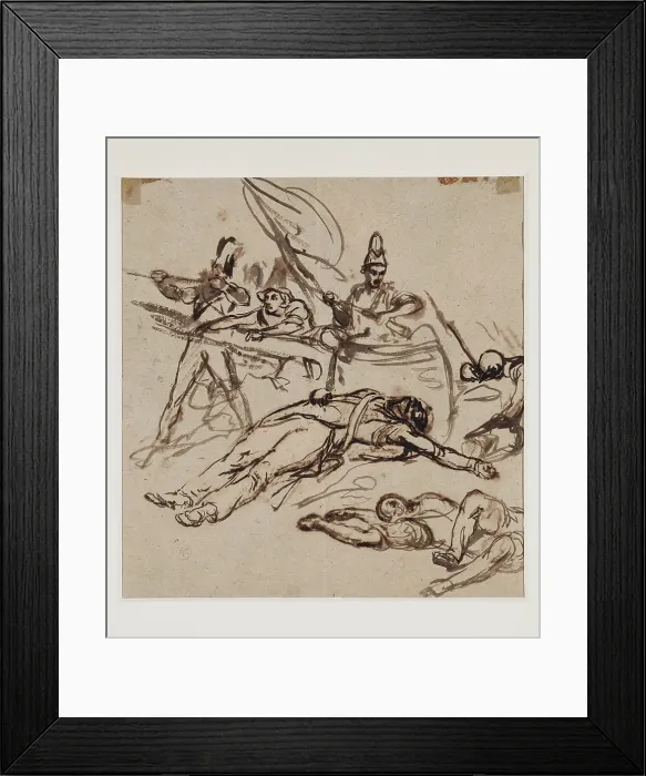 Framed Print : Battle Scene, between 1804 and 1860. Creator: Auguste Raffet Framed Print : Battle Scene, between 1804 and 1860. Creator: Auguste Raffet