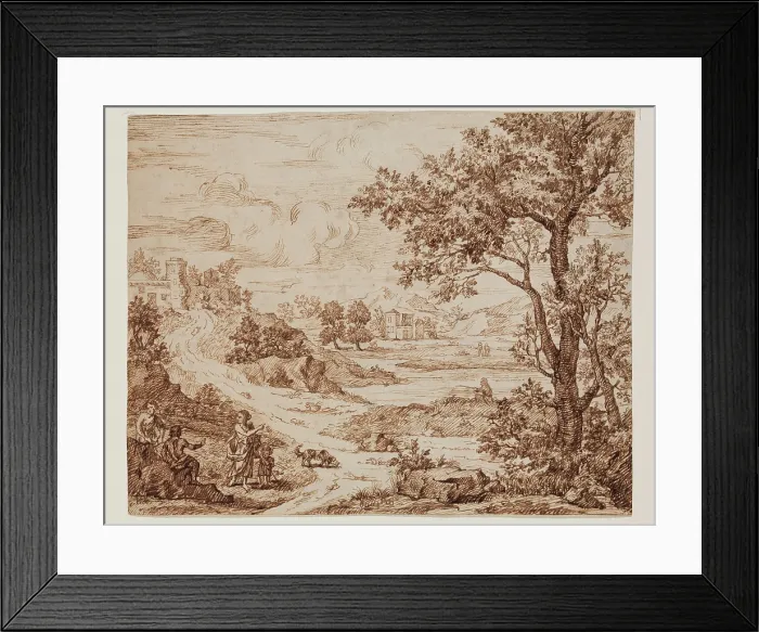 Framed Print : Pastoral Landscape with Figures, c.between 1650 and 1675. Creator: Claude Lorrain Framed Print : Pastoral Landscape with Figures, c.between 1650 and 1675. Creator: Claude Lorrain