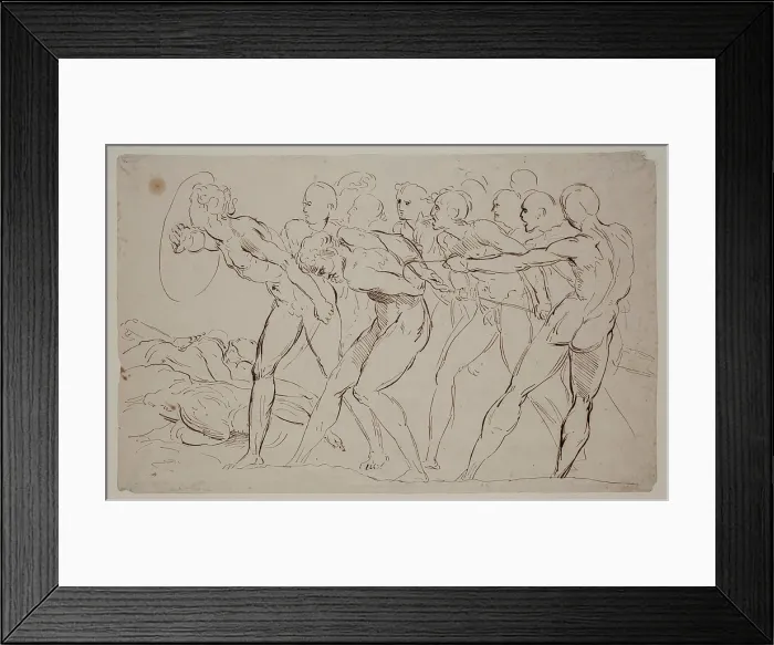 Framed Print : Battle Scene with Captives, 19th century. Creator: Unknown Italian; After Raphael Italian, 1483-1520 Framed Print : Battle Scene with Captives, 19th century. Creator: Unknown Italian; After Raphael Italian, 1483-1520