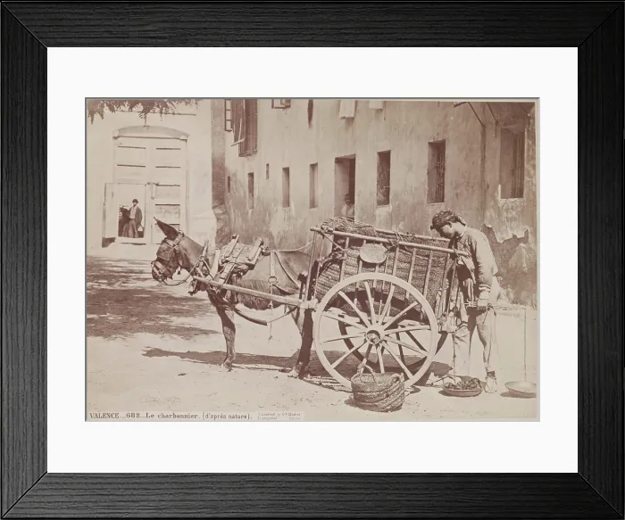 Framed Print : Charcoal Seller, Valencia, c1885. Creator: Juan Laurent Framed Print : Charcoal Seller, Valencia, c1885. Creator: Juan Laurent