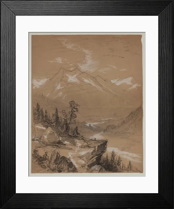 Framed Print : Mountain Valley, 19th century. Creator: John William Casilear Framed Print : Mountain Valley, 19th century. Creator: John William Casilear