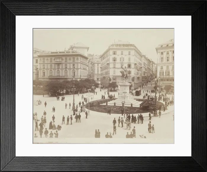 Framed Print : Piazza Corvetto, Genoa, mid-late 19th century. Creator: Alfredo Noack Framed Print : Piazza Corvetto, Genoa, mid-late 19th century. Creator: Alfredo Noack