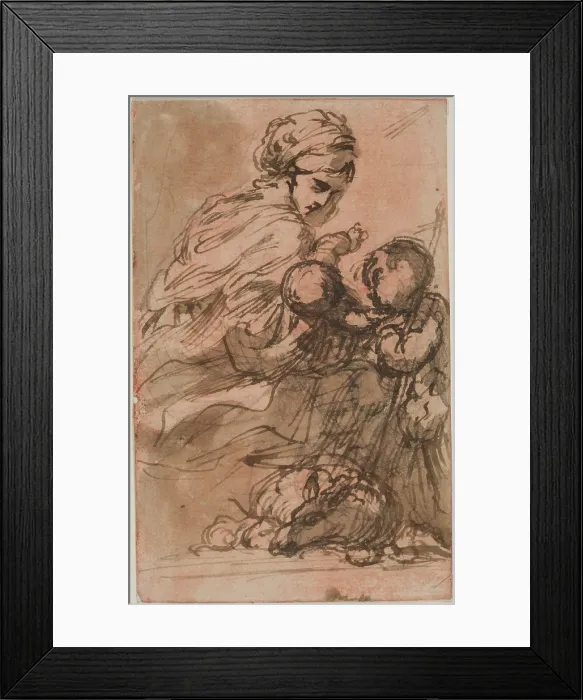 Framed Print : Madonna and Child with the Infant Saint John, between 1754 and 1815. Creator: Carlo Alberto Baratta