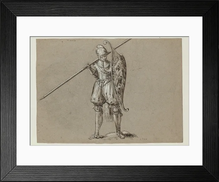Framed Print : Landsknecht with Shield and Pike, 1624. Creator: Herman Breekerveld Framed Print : Landsknecht with Shield and Pike, 1624. Creator: Herman Breekerveld