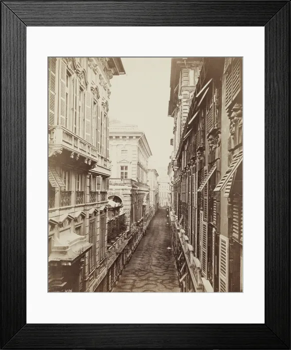 Framed Print : Via Garibaldi, Genoa, mid-late 19th century. Creator: Alfredo Noack Framed Print : Via Garibaldi, Genoa, mid-late 19th century. Creator: Alfredo Noack