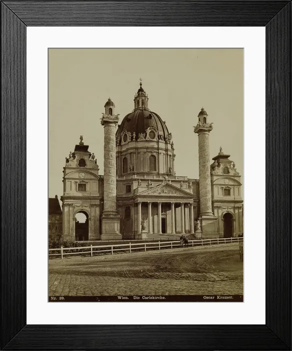 Framed Print : Wien. Die Carlskirche, late 19th century. Creator: Oscar Kramer Framed Print : Wien. Die Carlskirche, late 19th century. Creator: Oscar Kramer