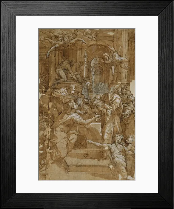 Framed Print : Presentation in the Temple, c1575. Creator: Orazio Samacchini Framed Print : Presentation in the Temple, c1575. Creator: Orazio Samacchini
