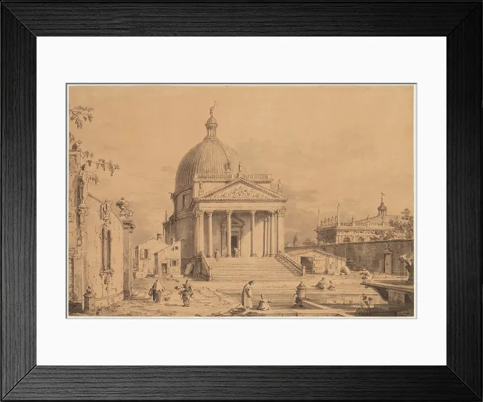 Framed Print : Veduta Ideata with San Simone Piccolo, c1735. Creator: Canaletto Framed Print : Veduta Ideata with San Simone Piccolo, c1735. Creator: Canaletto