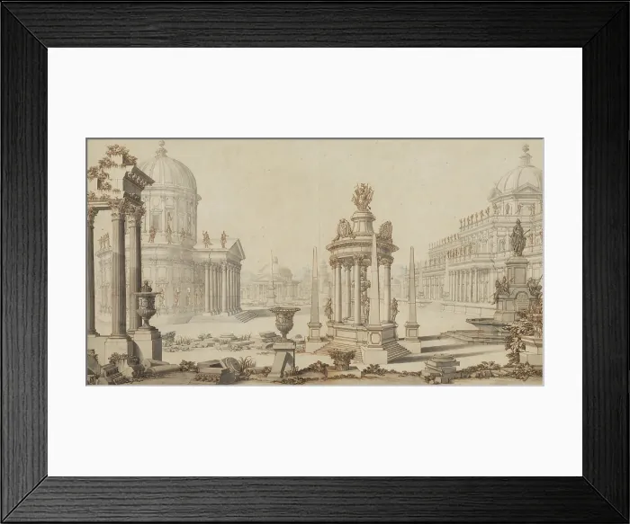 Framed Print : A Fantastic View of a City, between 1696 and 1757. Creator: Giuseppe Galli Bibiena Framed Print : A Fantastic View of a City, between 1696 and 1757. Creator: Giuseppe Galli Bibiena