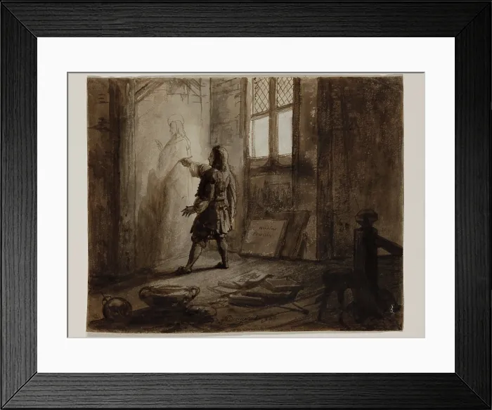 Framed Print : N. Poussin in his Studio, 19th century. Creator: Pierre Nolasque Bergeret Framed Print : N. Poussin in his Studio, 19th century. Creator: Pierre Nolasque Bergeret