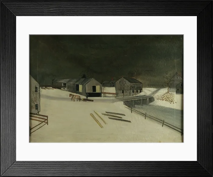 Framed Print : Lumbering in the Snow, c1845. Creator: Unknown Framed Print : Lumbering in the Snow, c1845. Creator: Unknown