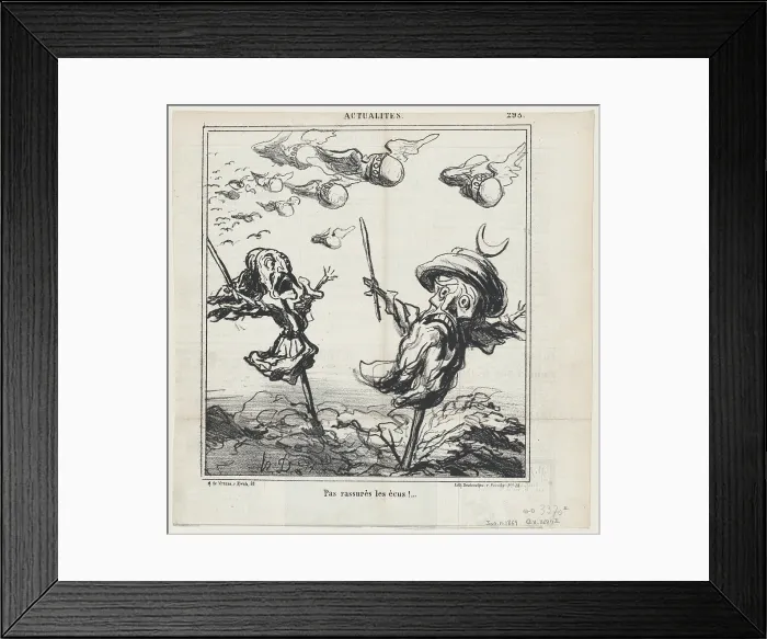 Framed Print : Pas rassures les ecus!, 1869. Creator: Honore Daumier Framed Print : Pas rassures les ecus!, 1869. Creator: Honore Daumier