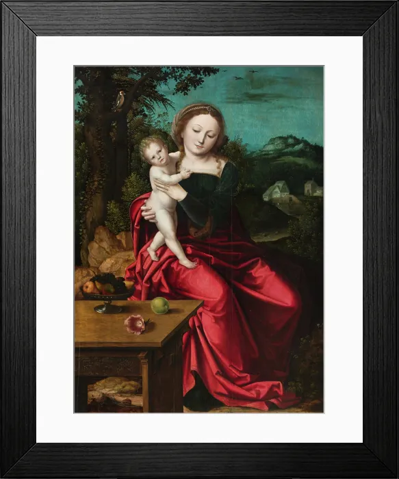 Framed Print : Madonna and Child, c1515. Creator: Master with the Parrot Framed Print : Madonna and Child, c1515. Creator: Master with the Parrot