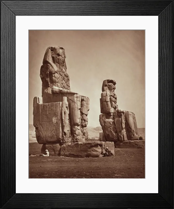 Framed Print : The Colossi of Memnon, Statues of Amenhophis III. Luxor, West bank (Thebes), c1869. Creator: Unknown Framed Print : The Colossi of Memnon, Statues of Amenhophis III. Luxor, West bank (Thebes), c1869. Creator: Unknown