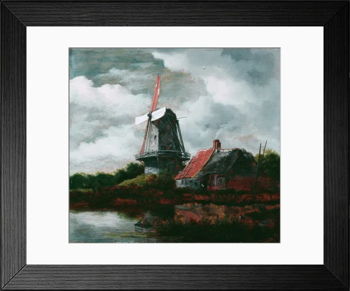 Framed Print : Landscape with a Farm House and Windmill, 17th century or possibly later. Creator: After Jacob Isaaksz van Ruisdael (1628 or 1629-1682) Framed Print : Landscape with a Farm House and Windmill, 17th century or possibly later. Creator: After Jacob Isaaksz van Ruisdael (1628 or 1629-1682)