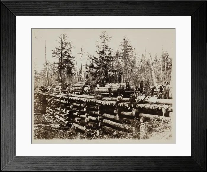 Framed Print : Lumbering Days in Ludington, Michigan, 1890. Creator: H. J. Hansen Framed Print : Lumbering Days in Ludington, Michigan, 1890. Creator: H. J. Hansen