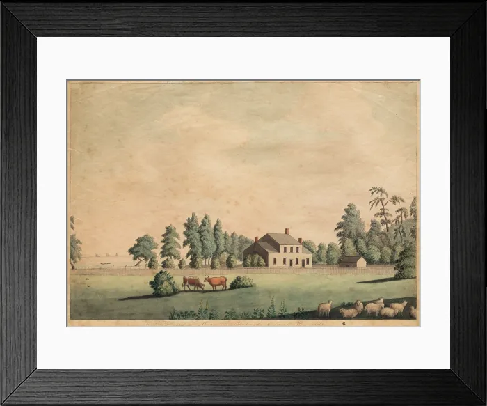 Framed Print : Northeast View of Stowe, the Seat of Colonel Reynolds, between 1784 and 1864. Creator: Catherine Reynolds Framed Print : Northeast View of Stowe, the Seat of Colonel Reynolds, between 1784 and 1864. Creator: Catherine Reynolds