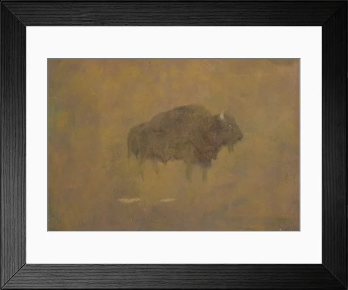 Framed Print : Buffalo in a Sandstorm, 19th century. Creator: Albert Bierstadt Framed Print : Buffalo in a Sandstorm, 19th century. Creator: Albert Bierstadt