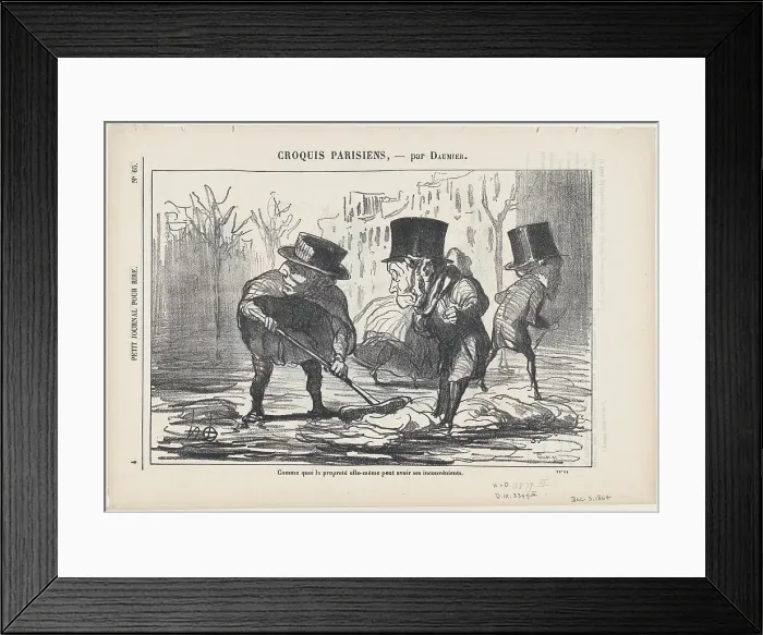 Framed Print : Comme quoi la proprete elle-meme peut avoir se inconvenients, 1864. Creator: Honore Daumier Framed Print : Comme quoi la proprete elle-meme peut avoir se inconvenients, 1864. Creator: Honore Daumier