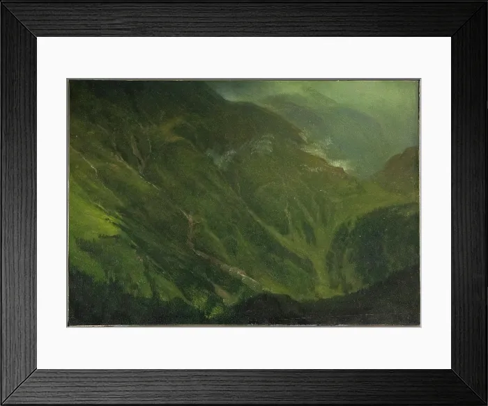 Framed Print : Mountain Gorge, 19th century. Creator: Albert Bierstadt Framed Print : Mountain Gorge, 19th century. Creator: Albert Bierstadt
