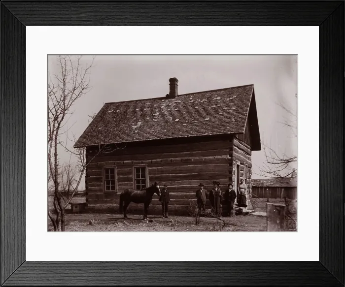 Framed Print : Untitled (rustic home, Detroit, Michigan), between 1910 and 1935, printed c1975. Creator: Unknown Framed Print : Untitled (rustic home, Detroit, Michigan), between 1910 and 1935, printed c1975. Creator: Unknown