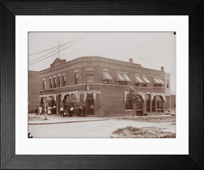 Framed Print : Untitled (Otto Ziemann, Sample Room, 2528 Jefferson, Detroit, Michigan), between 1910 & 1935. Creator: Wendell Hotter Framed Print : Untitled (Otto Ziemann, Sample Room, 2528 Jefferson, Detroit, Michigan), between 1910 & 1935. Creator: Wendell Hotter