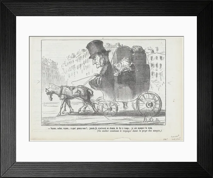 Framed Print : Voyons, cocher, voyons...a quoi pensez-vous?... 1864. Creator: Honore Daumier Framed Print : Voyons, cocher, voyons...a quoi pensez-vous?... 1864. Creator: Honore Daumier