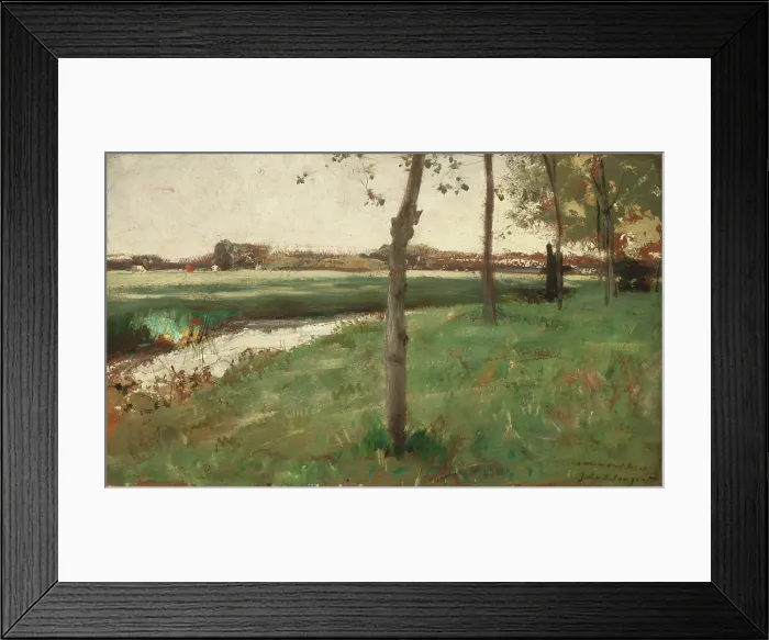 Framed Print : Meadow and Stream, between 19th and 20th century. Creator: Unknown Framed Print : Meadow and Stream, between 19th and 20th century. Creator: Unknown