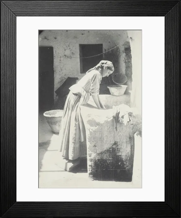 Framed Print : Washer Girl of Capri, c1885 - 1905. Creator: James W. Holcombe Framed Print : Washer Girl of Capri, c1885 - 1905. Creator: James W. Holcombe