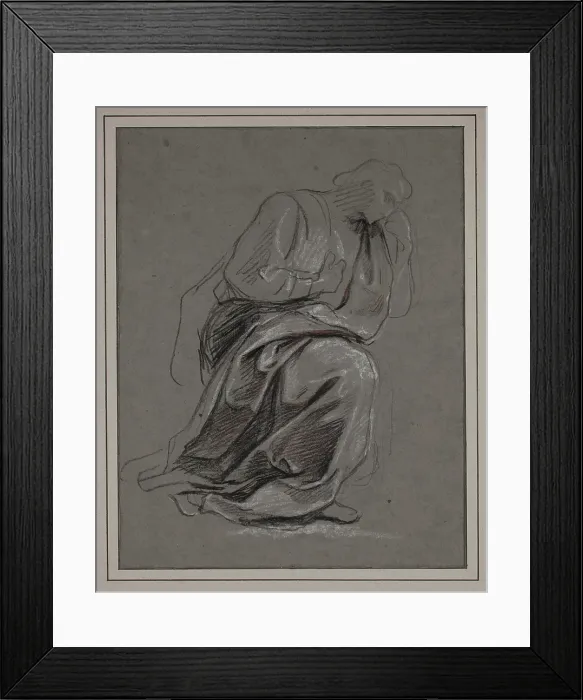 Framed Print : Study of a Kneeling Man, between late 17th and early 18th century. Creator: Charles-Antoine Coypel Framed Print : Study of a Kneeling Man, between late 17th and early 18th century. Creator: Charles-Antoine Coypel
