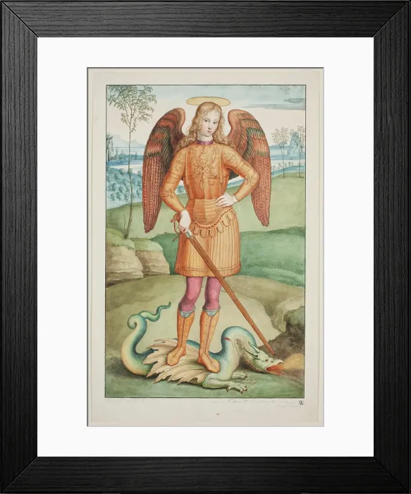 Framed Print : The Archangel Michael, 1836. Creator: Franz August Schubert Framed Print : The Archangel Michael, 1836. Creator: Franz August Schubert